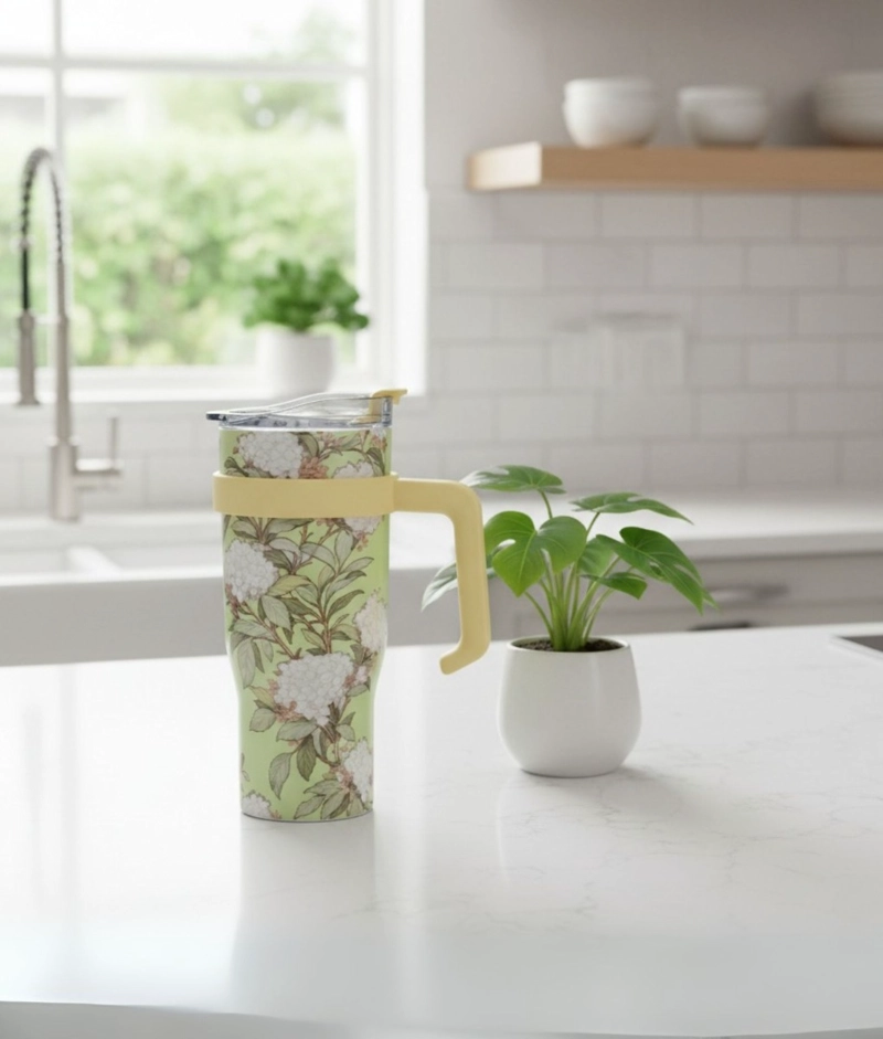 VASO BOTELLA DEPORTIVA FLORAL ASA FUNCIONAL ERGONOMICO JHN - 5