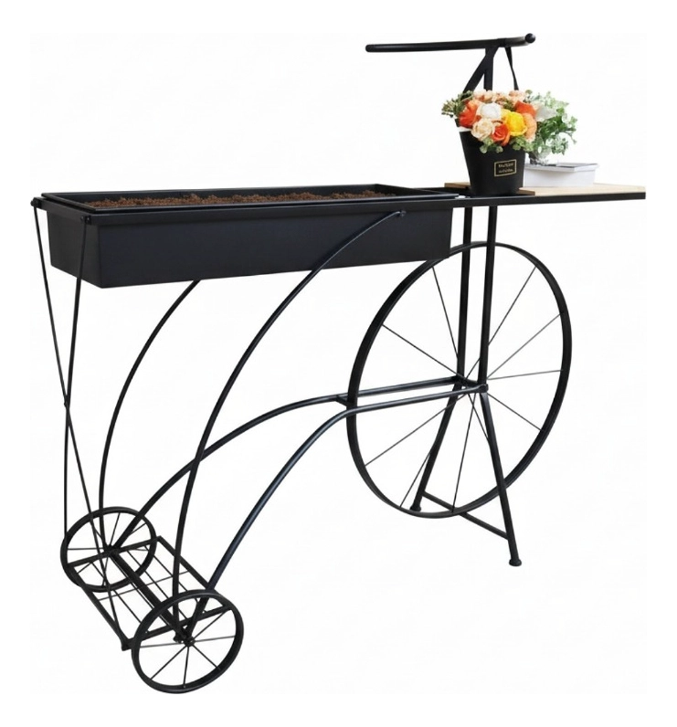 PORTA MACETAS DISEÑO BICICLETA ADORNO JARDINERIA SOPORTE JHN - 3