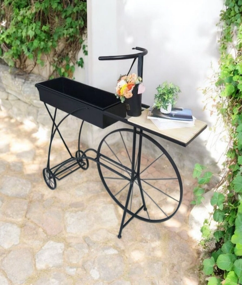 PORTA MACETAS DISEÑO BICICLETA ADORNO JARDINERIA SOPORTE JHN - 8