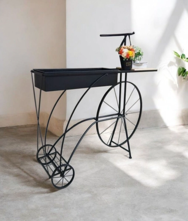 PORTA MACETAS DISEÑO BICICLETA ADORNO JARDINERIA SOPORTE JHN - 9
