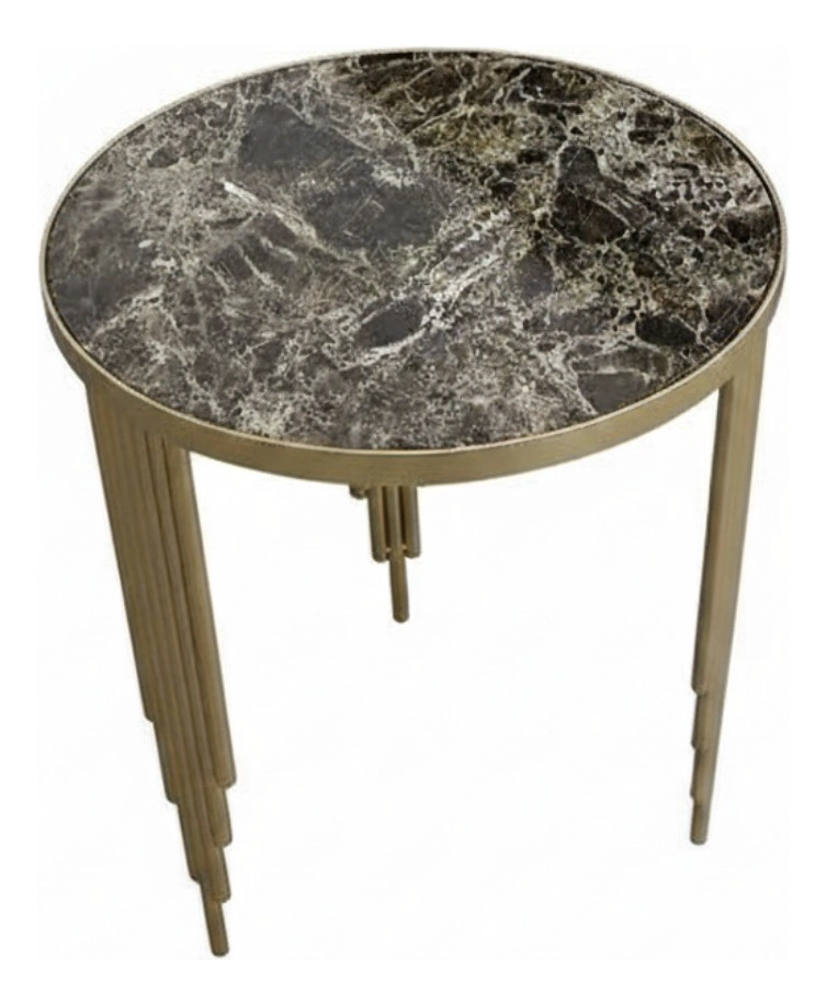 MESA AUXILIAR REDONDA DISEÑO GEOME TRICO ELEGANTE JHN - 3