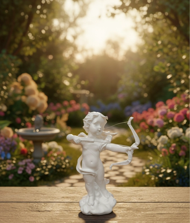 ESTATUA DECORATIVA ANGEL CUPIDO ESCULTURA ADORNO HOGAR JHN - 6