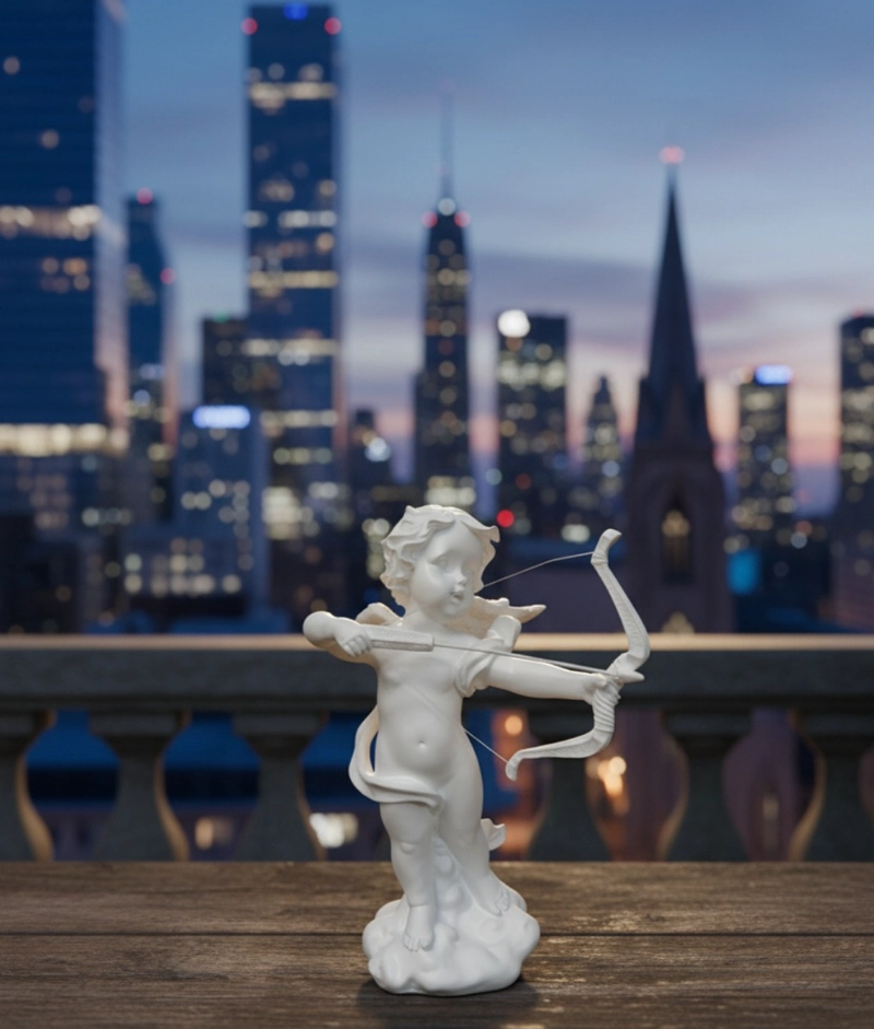 ESTATUA DECORATIVA ANGEL CUPIDO ESCULTURA ADORNO HOGAR JHN - 7
