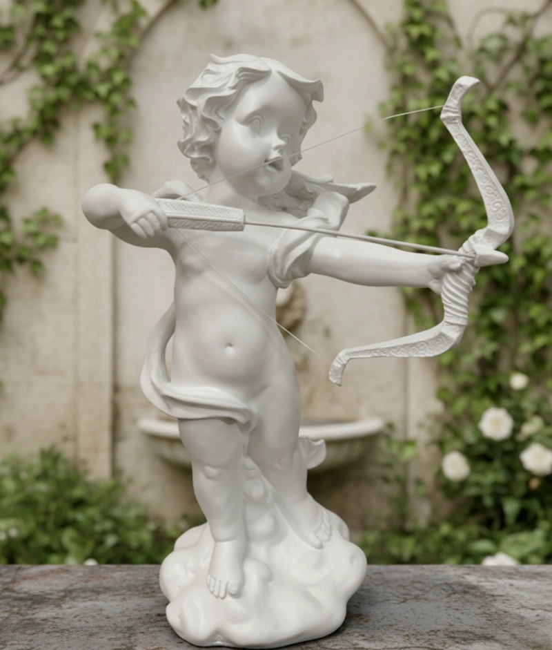 ESTATUA DECORATIVA ANGEL CUPIDO ESCULTURA ADORNO HOGAR JHN - 9