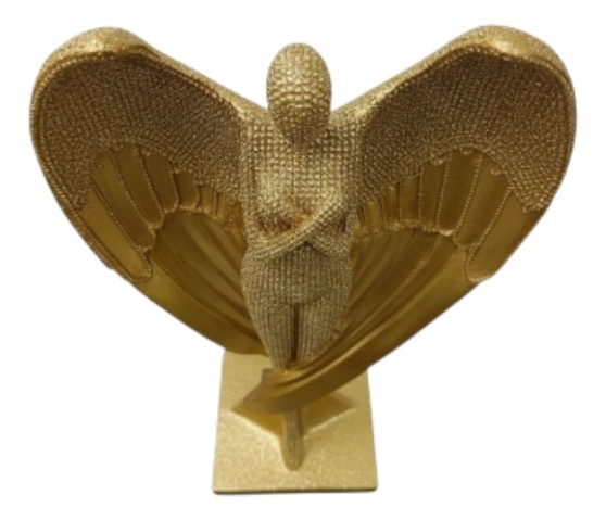 ESTATUA DECORATIVA FIGURA ANGEL ALAS DESPLEGADAS ADORNO JHN - 3