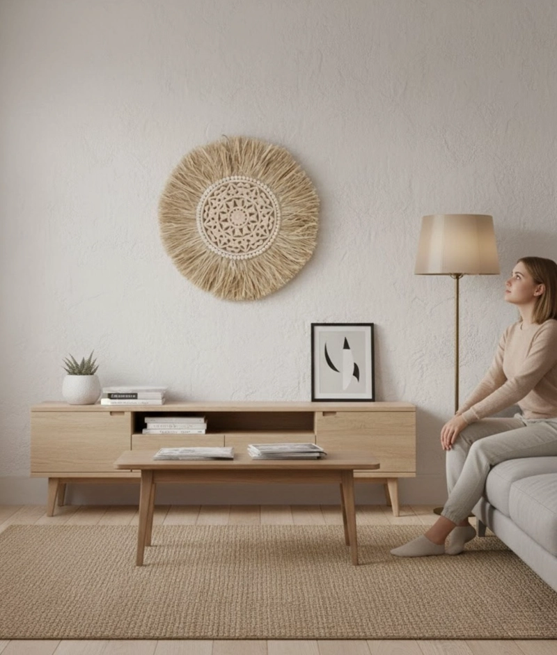 ADORNO PARED CIRCULAR TEXTURIZADO CUADRO PIEZA CENTRAL JHN - 3