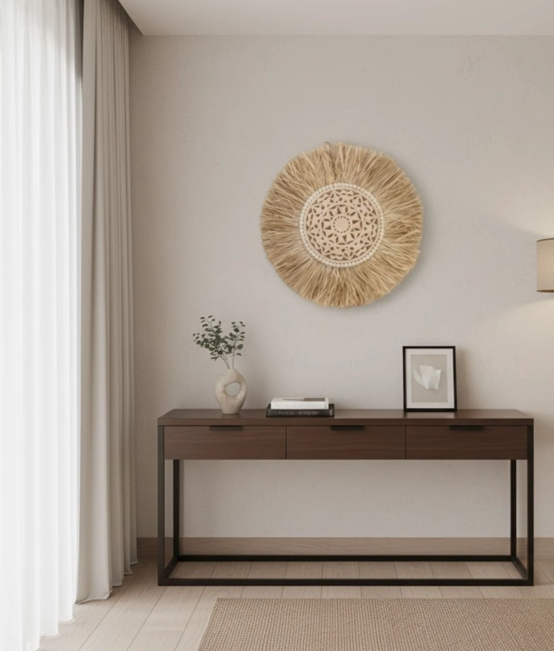 ADORNO PARED CIRCULAR TEXTURIZADO CUADRO PIEZA CENTRAL JHN - 6