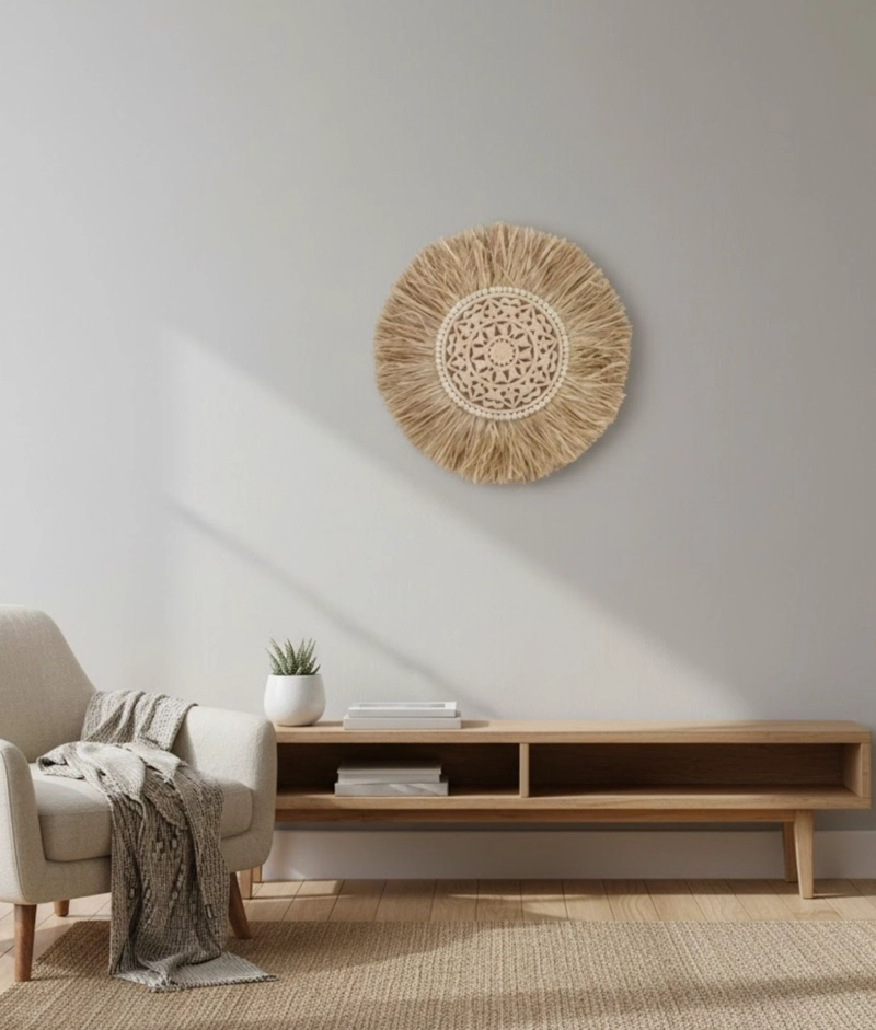 ADORNO PARED CIRCULAR TEXTURIZADO CUADRO PIEZA CENTRAL JHN - 8