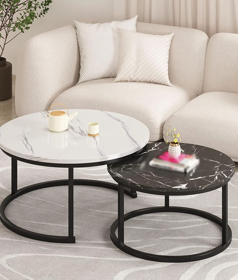 SET 2 MESA CENTRO DECORATIVA AUXILIAR HOGAR COMBINADA JHN - 10