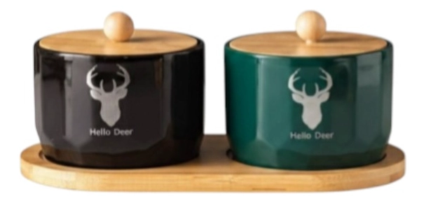 SET 2 FRASCOS ALMACENAMIENTO CONTENEDOR ENCANTO NATURAL JHN - 1