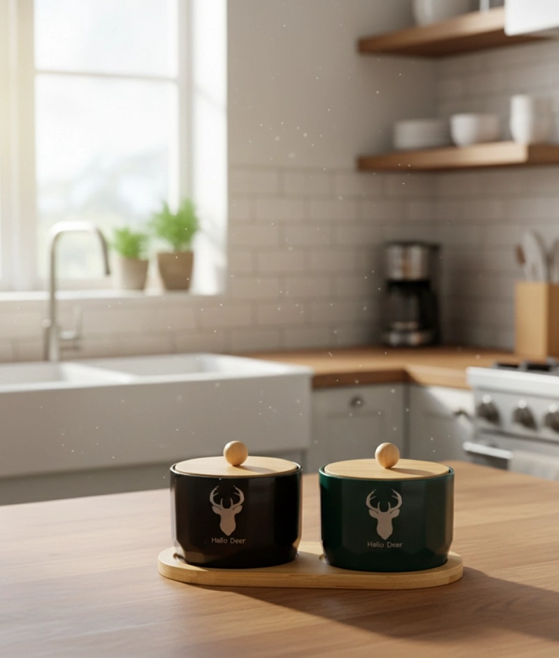 SET 2 FRASCOS ALMACENAMIENTO CONTENEDOR ENCANTO NATURAL JHN - 2