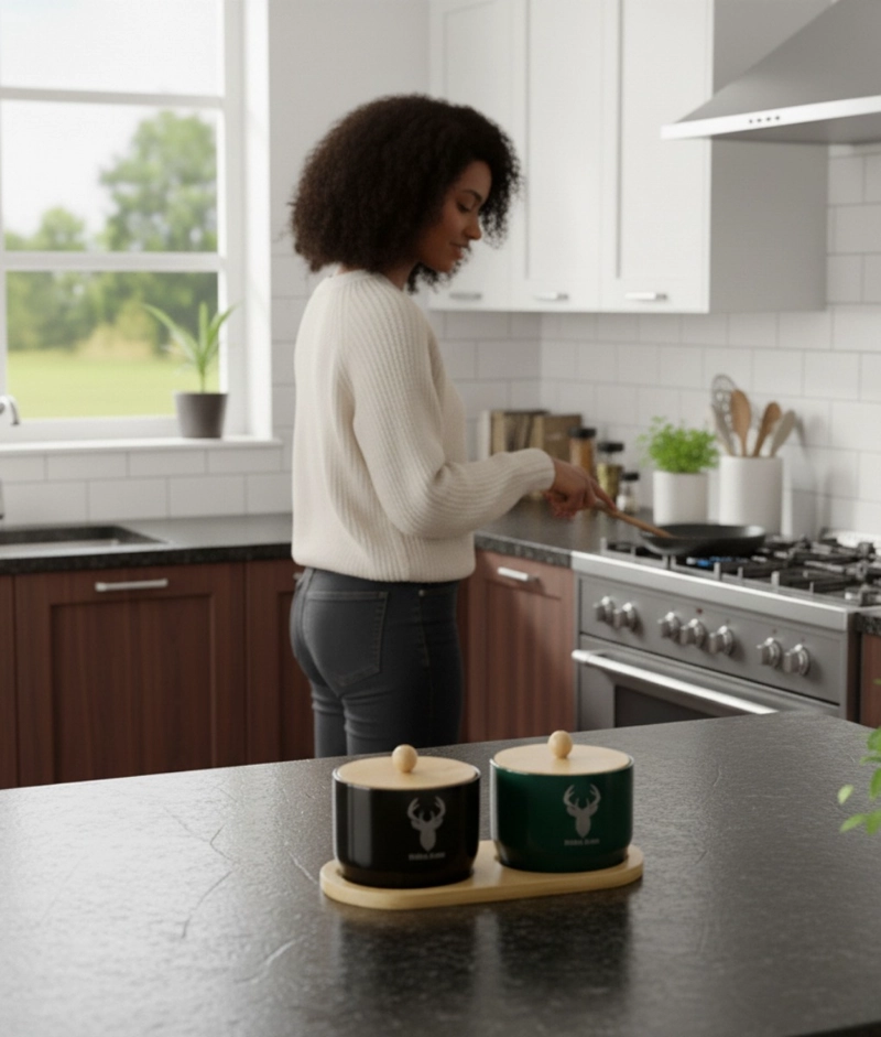 SET 2 FRASCOS ALMACENAMIENTO CONTENEDOR ENCANTO NATURAL JHN - 5