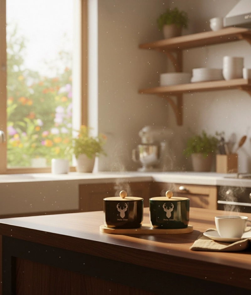 SET 2 FRASCOS ALMACENAMIENTO CONTENEDOR ENCANTO NATURAL JHN - 8