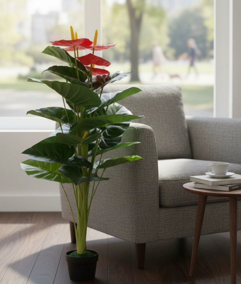 PLANTA ARTIFICIAL ANTURIO EXUBERANTE ADORNO HOGAR JHN - 9