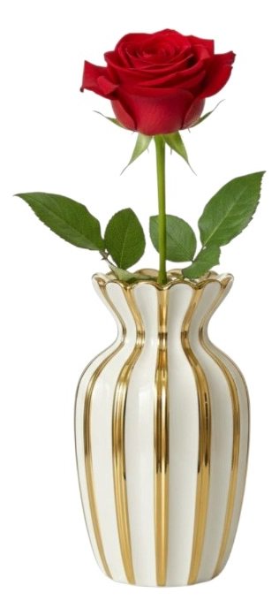 FLORERO DECORATIVO ELEGANCIA RAYADA LUJO JARRON ADORNO JHN - 3
