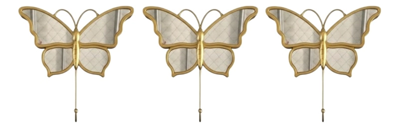 SET 3 ESPEJO DECORATIVO MARIPOSA ADORNO PARED HOGAR JHN - 3