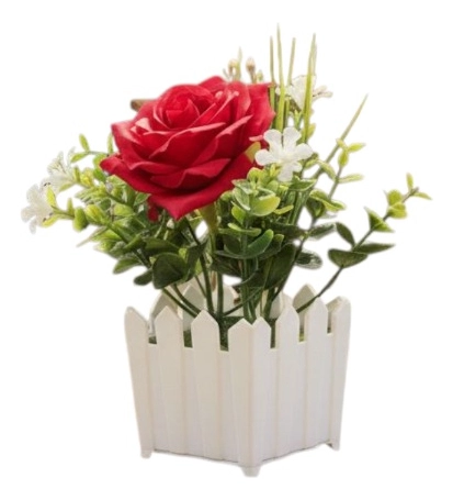 SET 2 FLOR ARTIFICIAL ROSA VALLA ENCANTO COMPACTO ADORNO JHN - 3