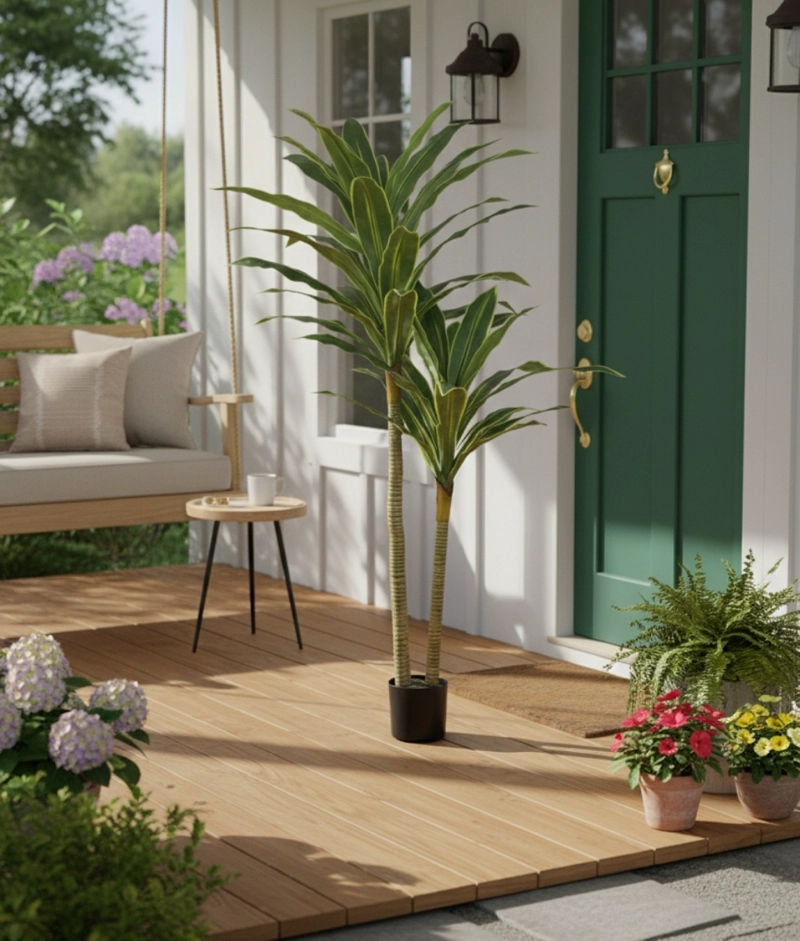 PLANTA ARTIFICIAL TROPICAL PALMERA ADORNO DOBLE TRONCO JHN - 8