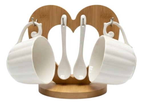 SET 2 TAZAS SOPORTE EXHIBICION DECORATIVO FUNCIONAL JHN - 1