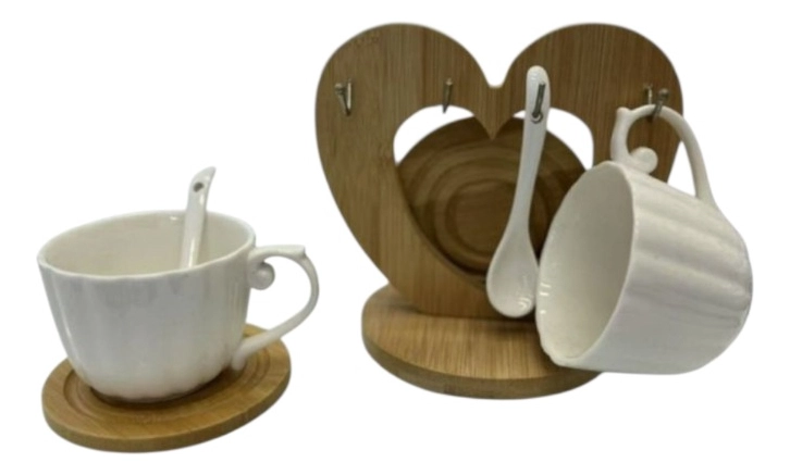 SET 2 TAZAS SOPORTE EXHIBICION DECORATIVO FUNCIONAL JHN - 3