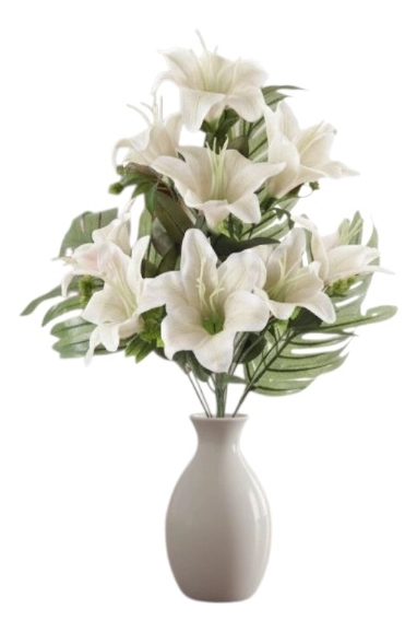 SET 2 FLORES ARTIFICIALES RAMO LIRIOS DECORACION ADORNO JHN - 3