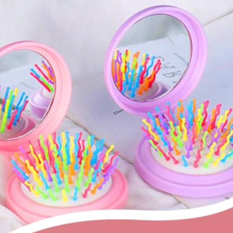 SET 7 CEPILLOS ARCOIRIS INFANTIL  PLEGABLE CON ESPEJOS LAU - 4