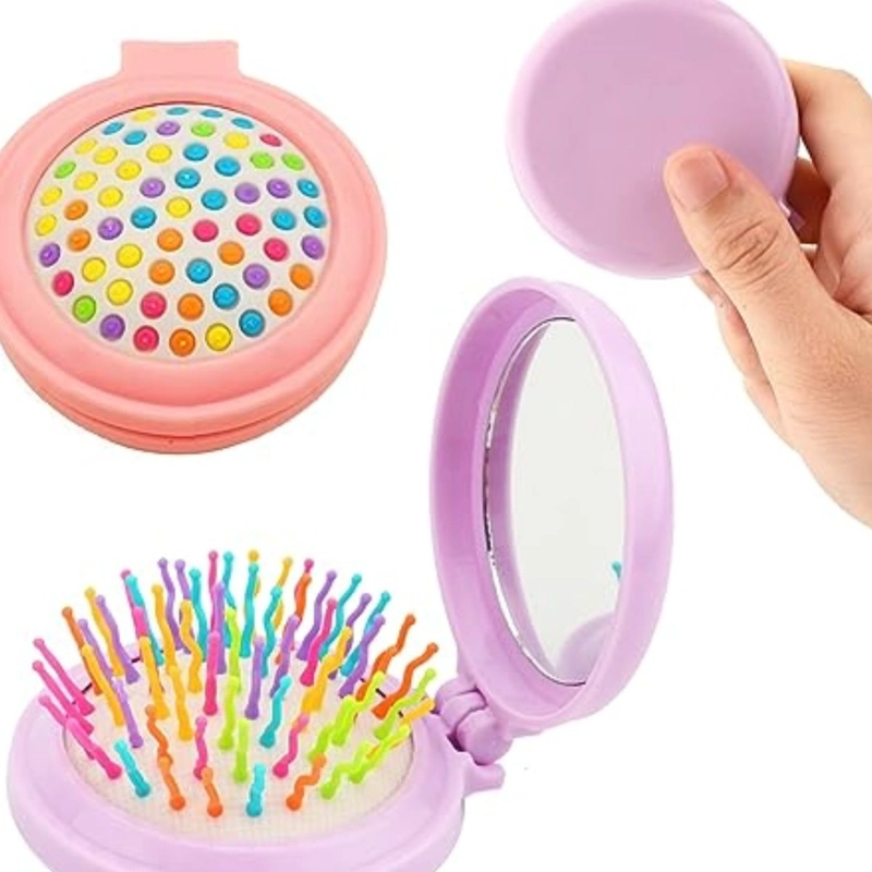 SET 8 CEPILLOS ARCOIRIS PLEGABLE CON ESPEJOS NIÑAS LAU - 2