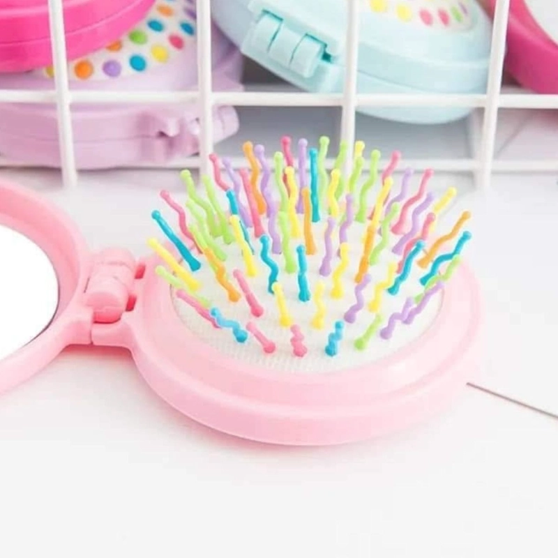SET 8 CEPILLOS ARCOIRIS PLEGABLE CON ESPEJOS NIÑAS LAU - 3