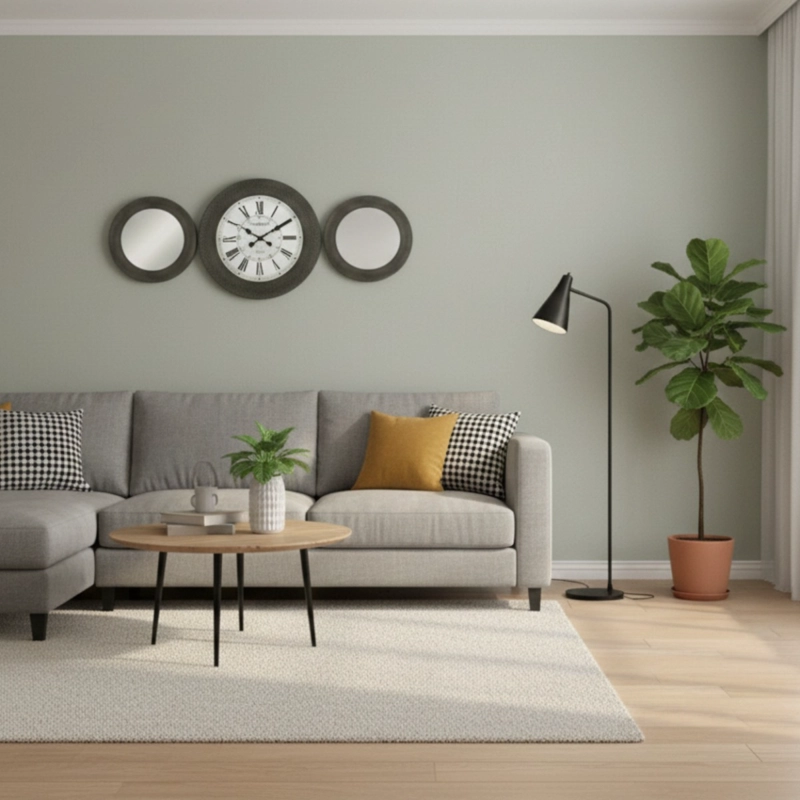 RELOJ DECORATIVO PARED CONJUNTO DECORACION MURAL 3 PZA JHN - 6