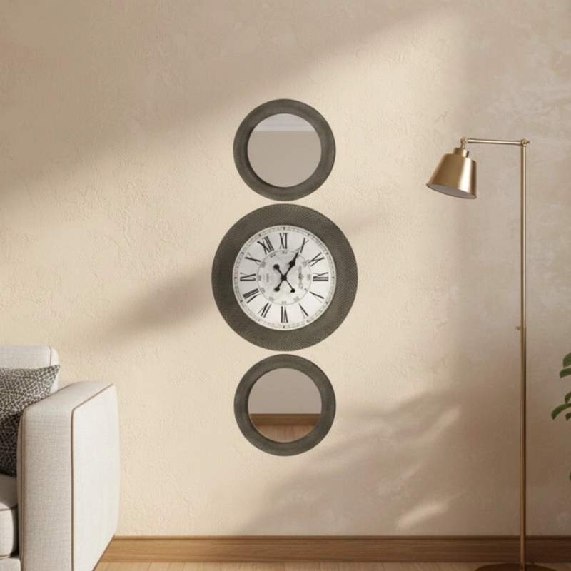 RELOJ DECORATIVO PARED CONJUNTO DECORACION MURAL 3 PZA JHN - 7