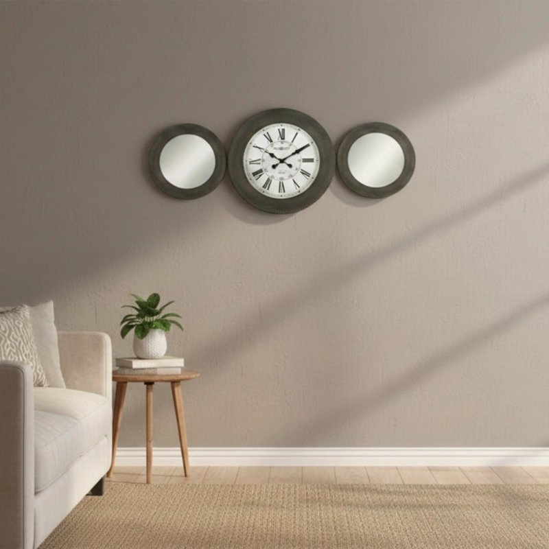 RELOJ DECORATIVO PARED CONJUNTO DECORACION MURAL 3 PZA JHN - 8