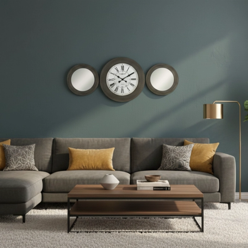 RELOJ DECORATIVO PARED CONJUNTO DECORACION MURAL 3 PZA JHN - 9