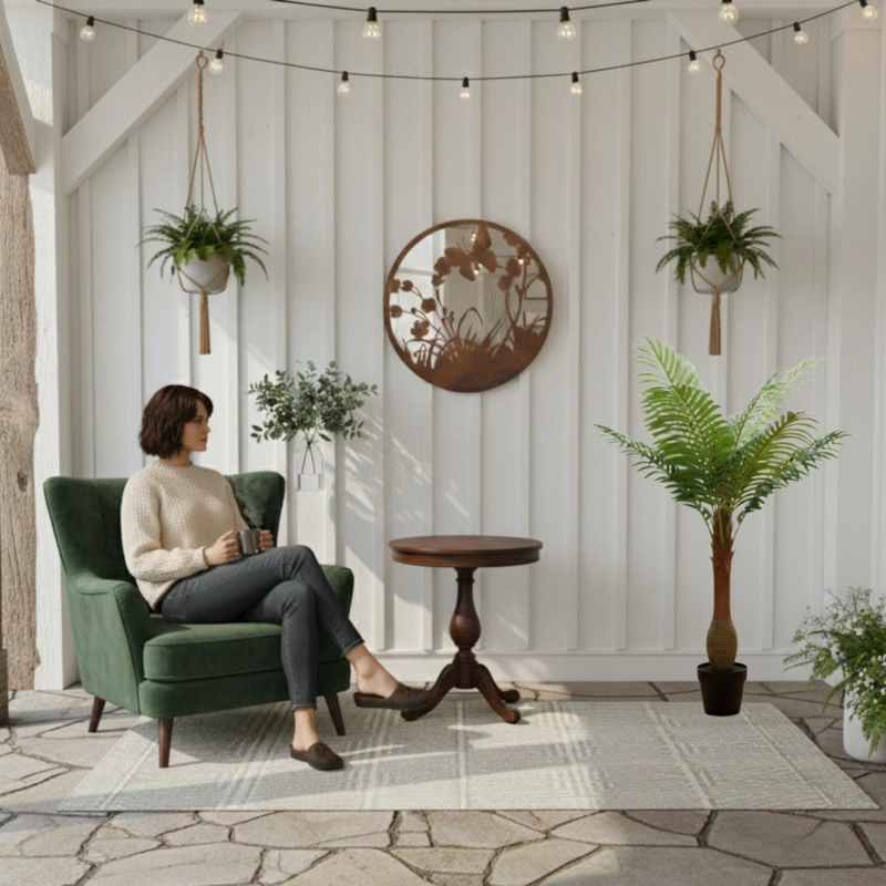 PLANTA ARTIFICIAL DECORATIVA PALMERA TROPICAL ADORNO JHN - 5