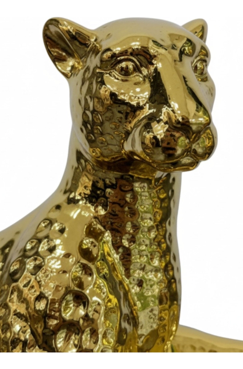 ESTATUA LEOPARDO FIGURA ESTILIZADA DECORATIVA ADORNO JHN - 3
