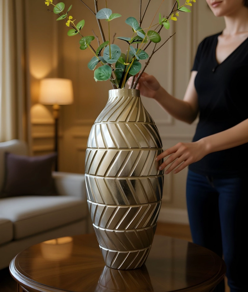 FLORERO JARRON DECORATIVO DISEÑO GEOME TRICO INTRINCADO JHN - 4