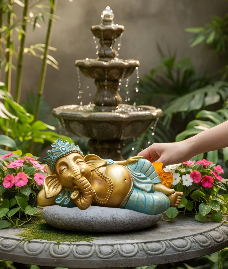 ESTATUA DECORATIVA GANESHA ADORNO HINDU FIGURA JHN - 4
