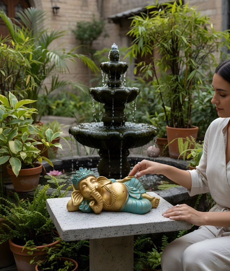 ESTATUA DECORATIVA GANESHA ADORNO HINDU FIGURA JHN - 6