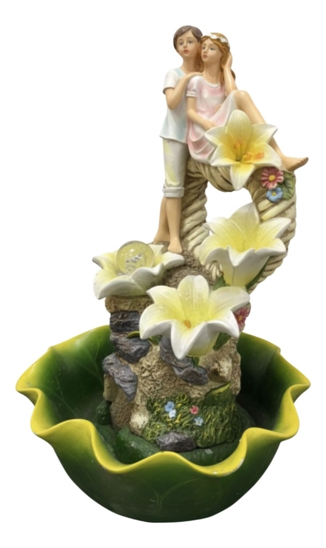 FUENTE AGUA DECORATIVA PAREJA ROMANTICA ADORNO MESA JHN - 3