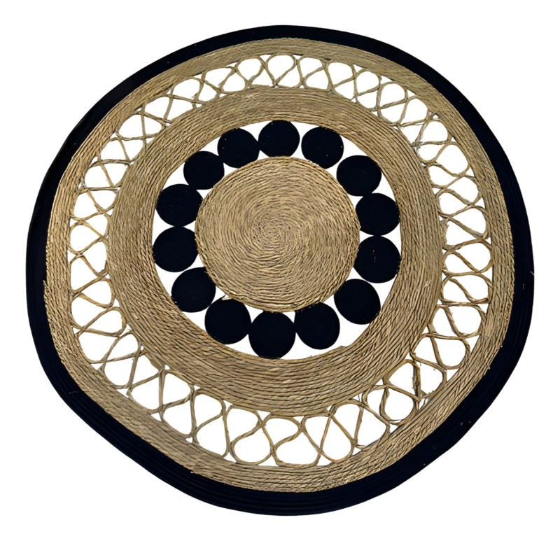 ALFOMBRA DECORATIVA REDONDA PATRON ESTILO GEOME TRICO JHN - 1