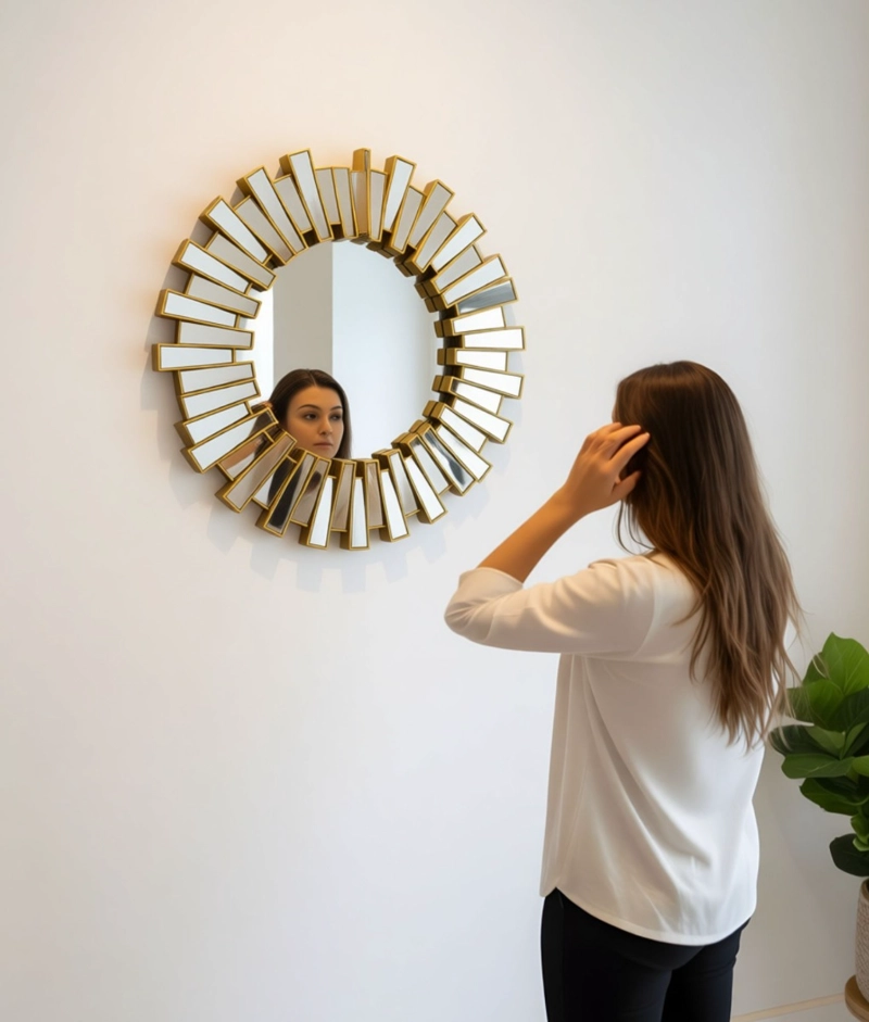 ESPEJO PARED DECORATIVO DISEÑO SOL RESPLANDECIENTE JHN - 3