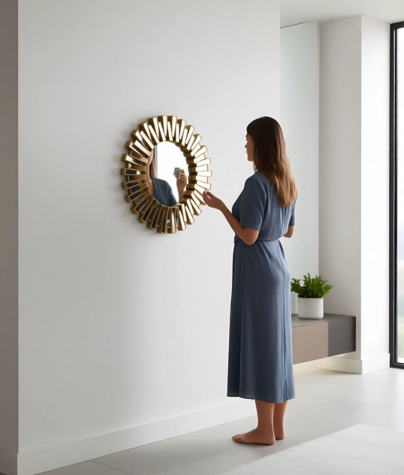 ESPEJO PARED DECORATIVO DISEÑO SOL RESPLANDECIENTE JHN - 4