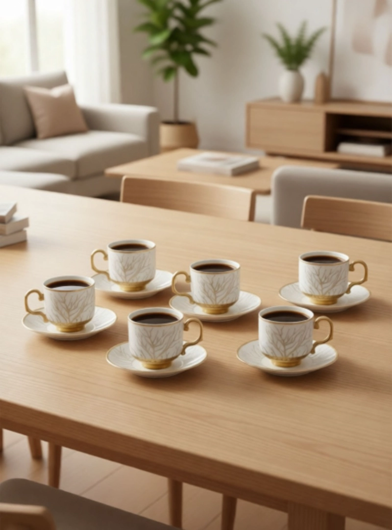 JUEGO VAJILLA TAZAS PLATILLOS GOURMET GRABADOS BOTANICOS JHN - 9