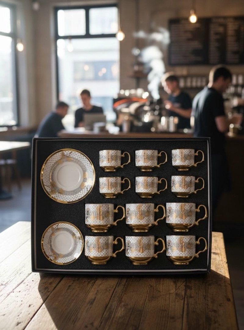 JUEGO VAJILLA TAZAS PLATILLOS ADORNO MESA ESTILO CLASICO JHN - 6