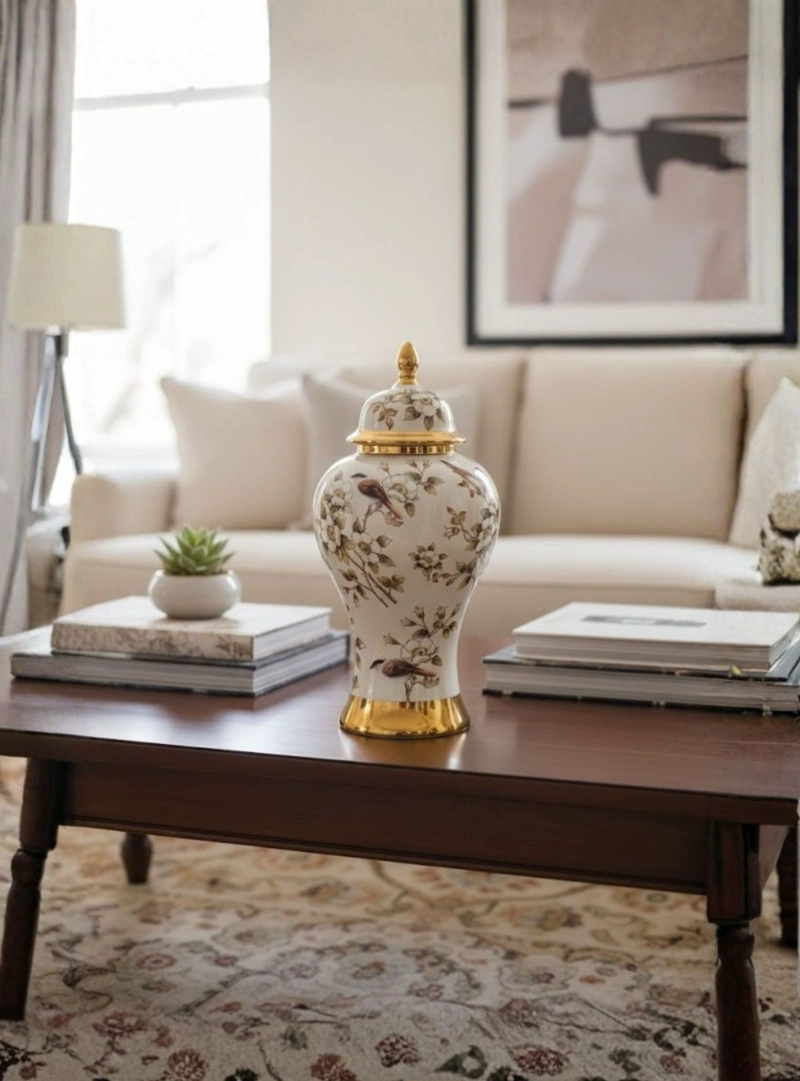 POTICHE DECORATIVO JARRON ADORNO DISEÑO FLORAL HOGAR JHN - 8