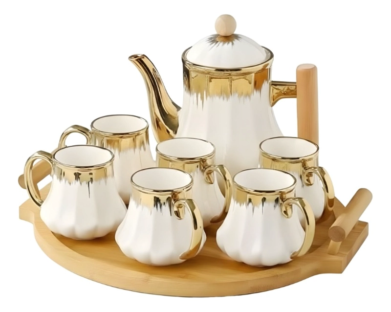 JUEGO VAJILLA SOFISTICADA JARRA ESTILIZADA 6 TAZAS JHN - 1