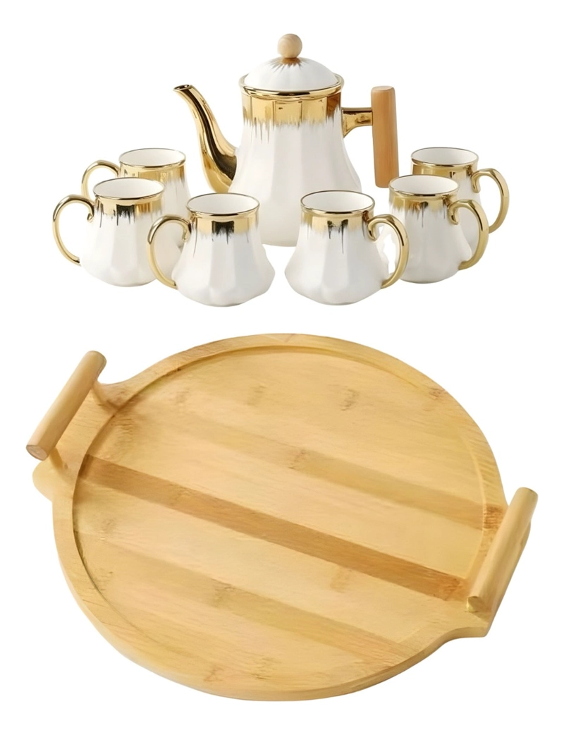 JUEGO VAJILLA SOFISTICADA JARRA ESTILIZADA 6 TAZAS JHN - 3