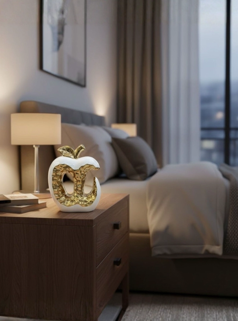 FIGURA DECORATIVA DISEÑO MANZANA ESTATUA ADORNO JHN - 8