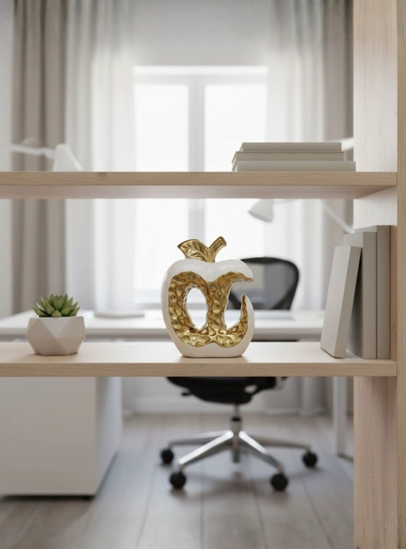 FIGURA DECORATIVA DISEÑO MANZANA ESTATUA ADORNO JHN - 9
