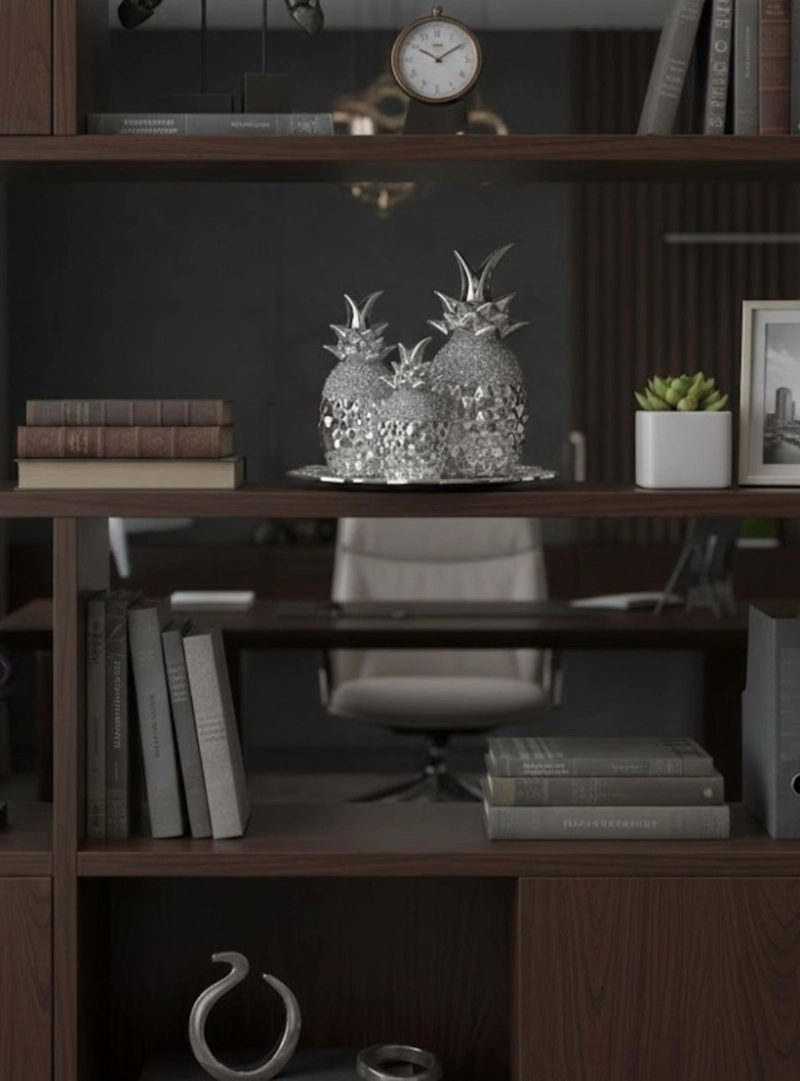 SET 3 FIGURA DECORATIVA PIÑA ELEGANTE ADORNO MESA CENTRO JHN - 10