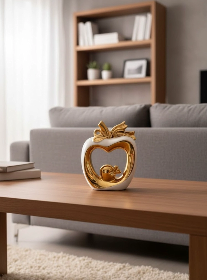 FIGURA DECORATIVA MANZANA MINIMALISTA ADORNO ESTATUA JHN - 2